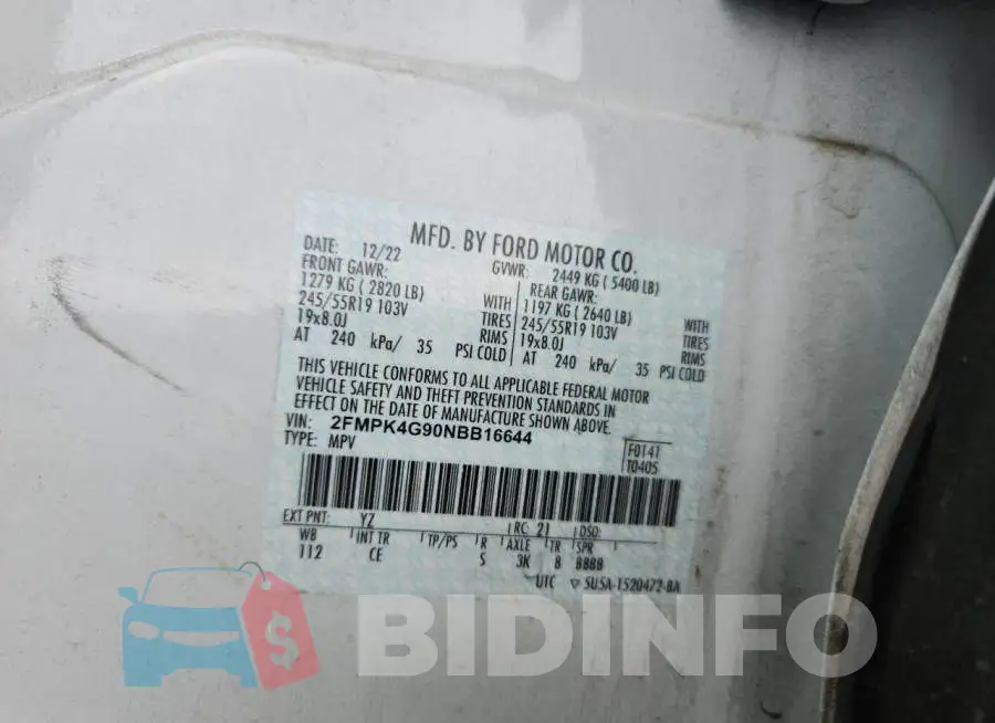 2FMPK4G90NBB16644 Photo# 14