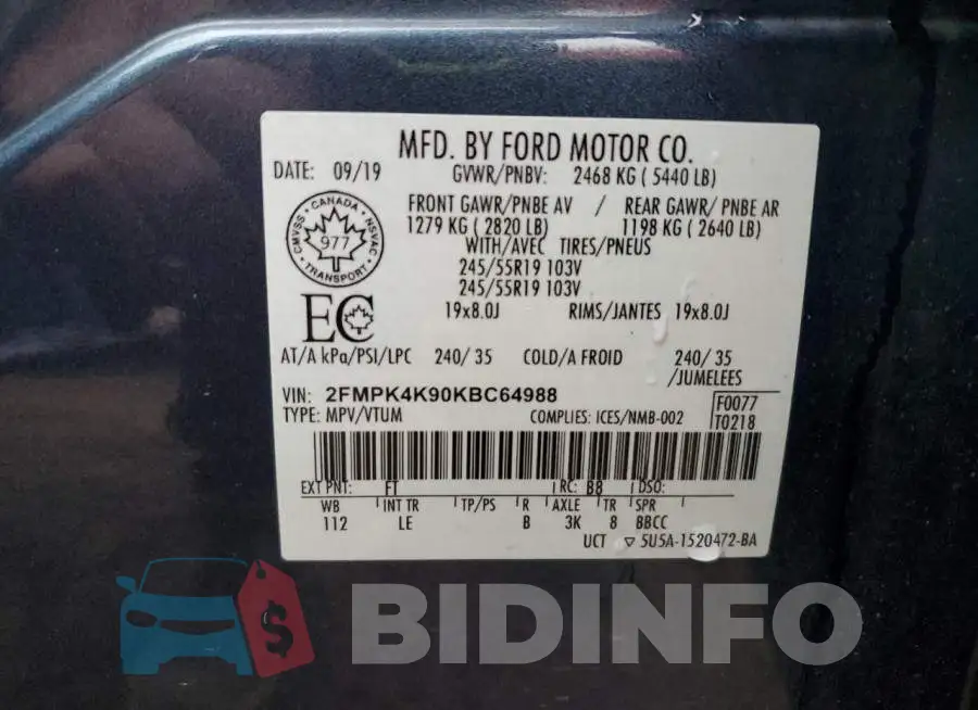 2FMPK4K90KBC64988 Photo# 14