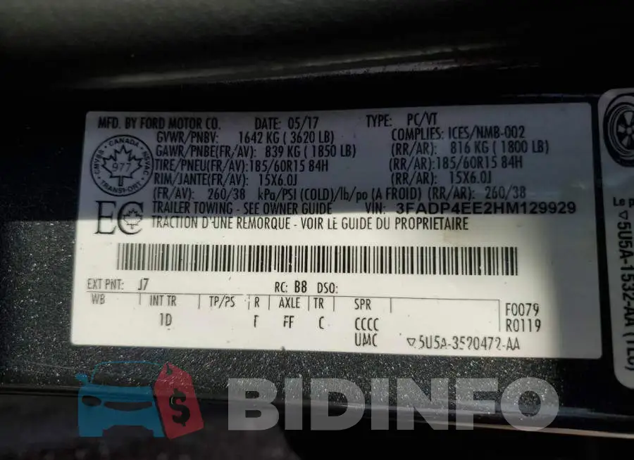 3FADP4EE2HM129929 Photo# 12