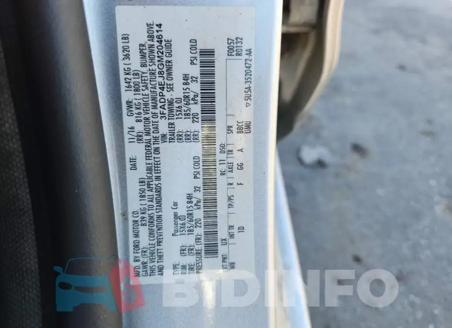 3FADP4EJ8GM204614 Photo# 12
