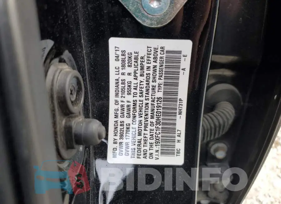 19XFC1F30HE019126 Photo# 12