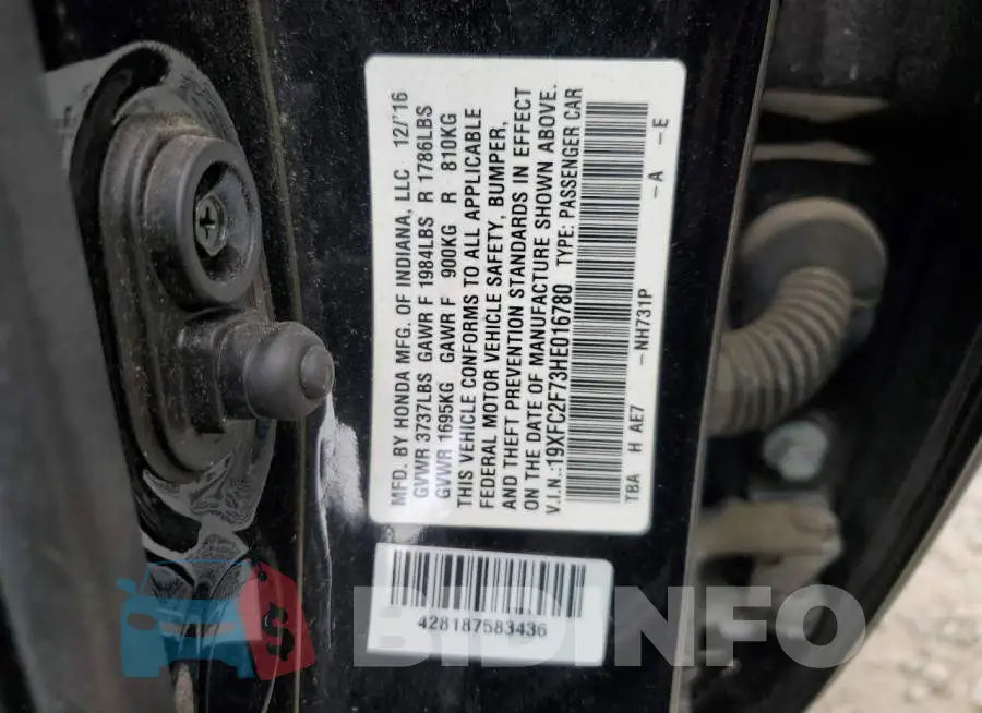19XFC2F73HE016780 Photo# 12