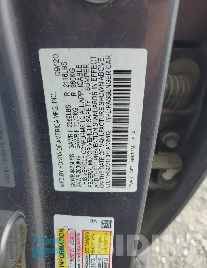 1HGCV1F37LA136812 Photo# 12