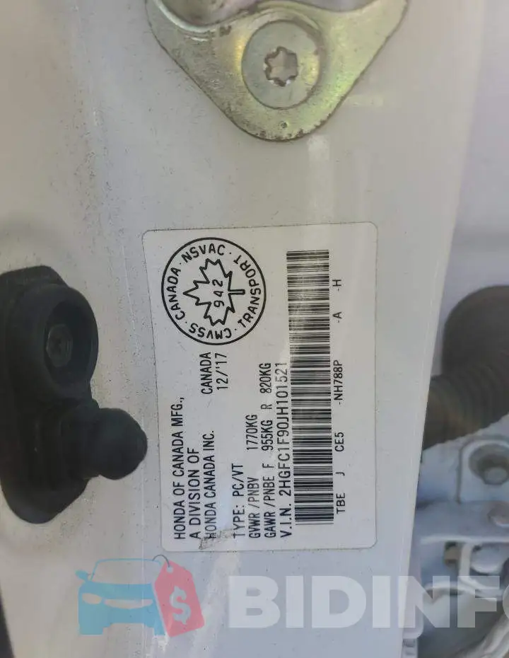 2HGFC1F90JH101521 Photo# 12