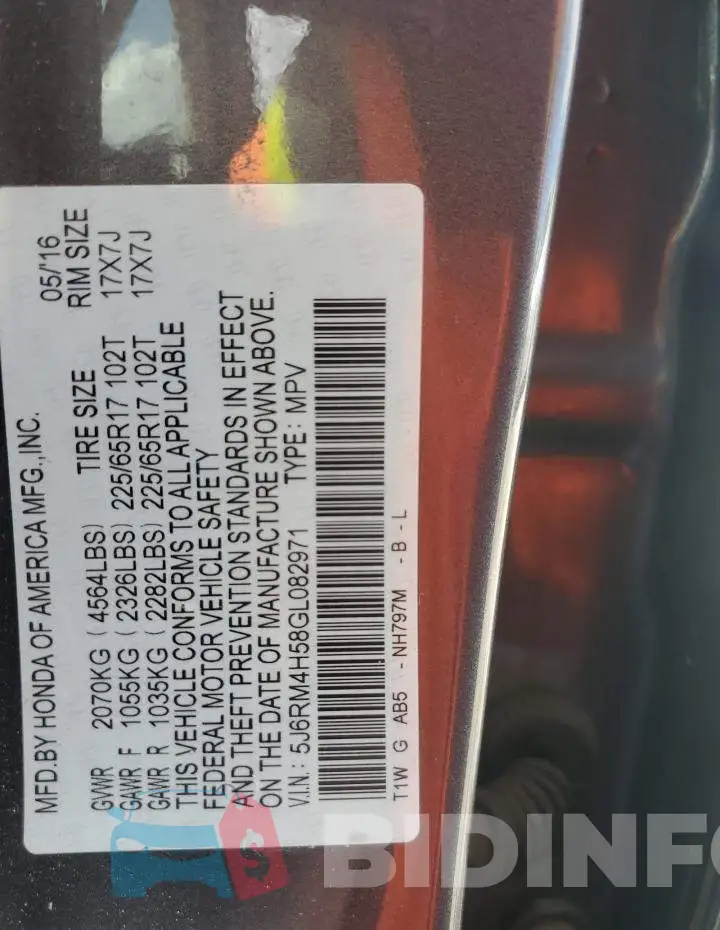 5J6RM4H58GL082971 Photo# 13