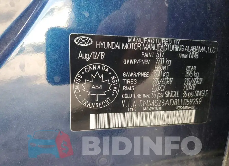 5NMS23AD8LH159259 Photo# 14