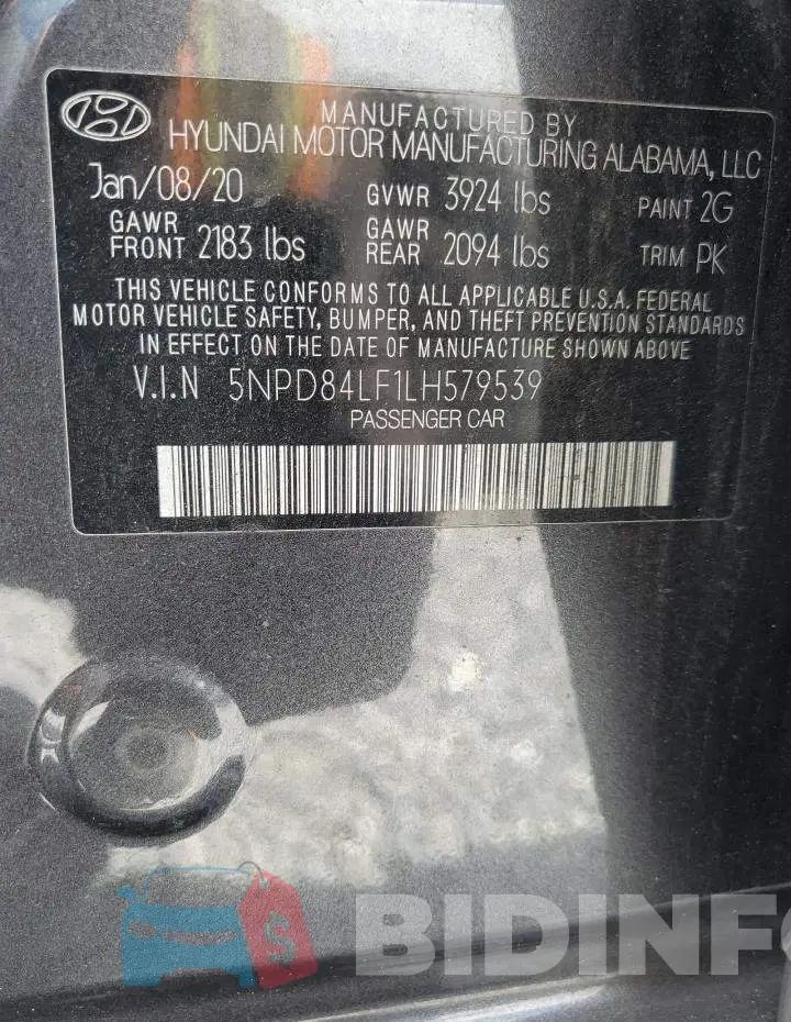5NPD84LF1LH579539 Photo# 12