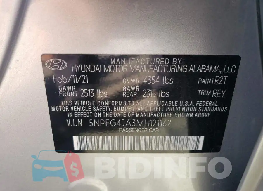 5NPEG4JA3MH121162 Photo# 12