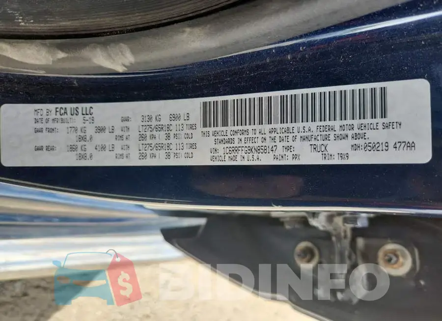 1C6RRFFG9KN858147 Photo# 12