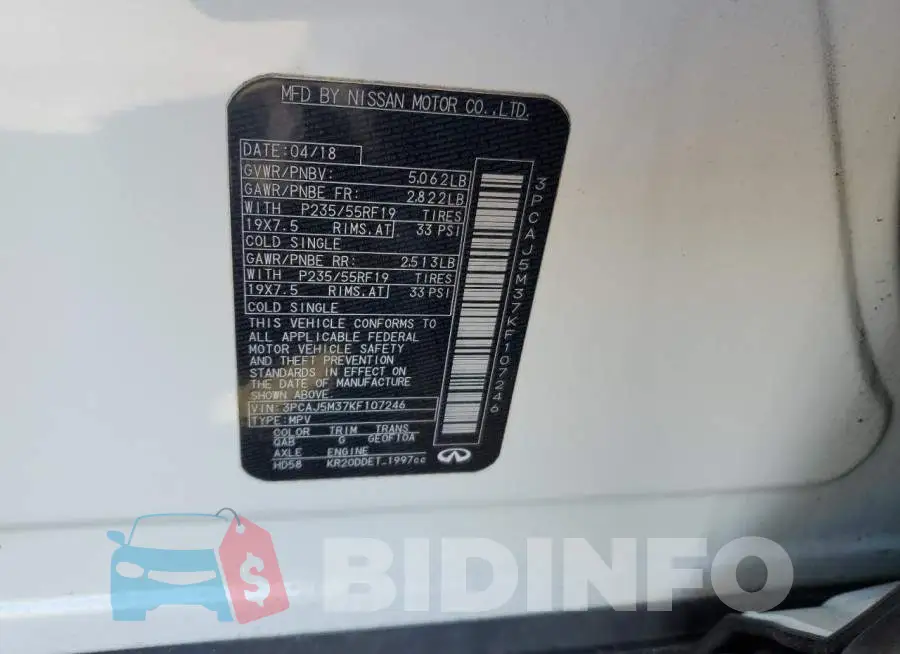 3PCAJ5M37KF107246 Photo# 12