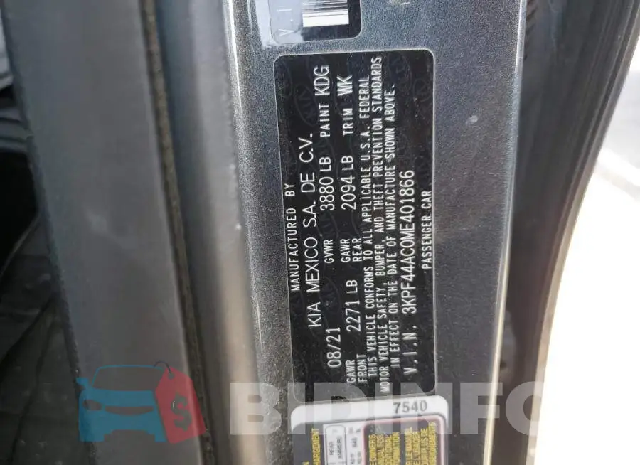 3KPF44AC0ME401866 Photo# 13