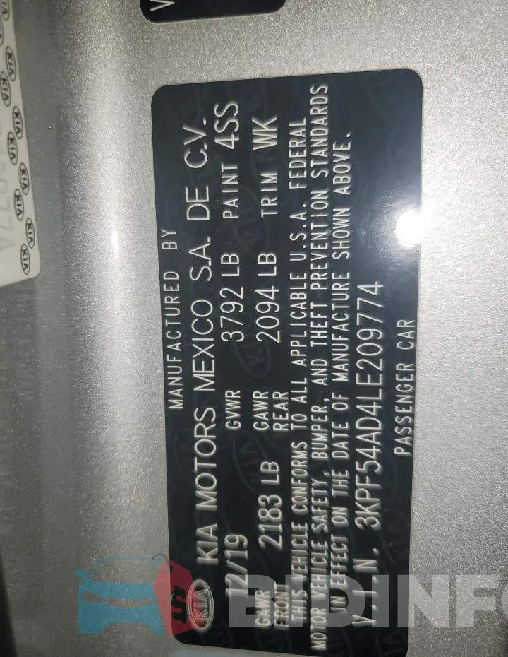 3KPF54AD4LE209774 Photo# 12