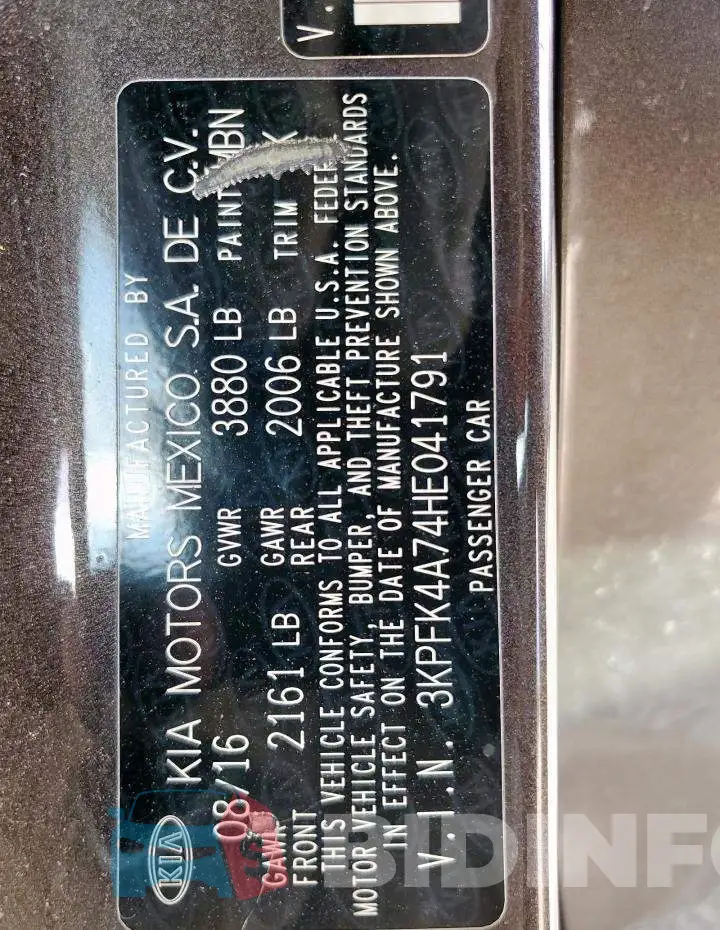 3KPFK4A74HE041791 Photo# 14