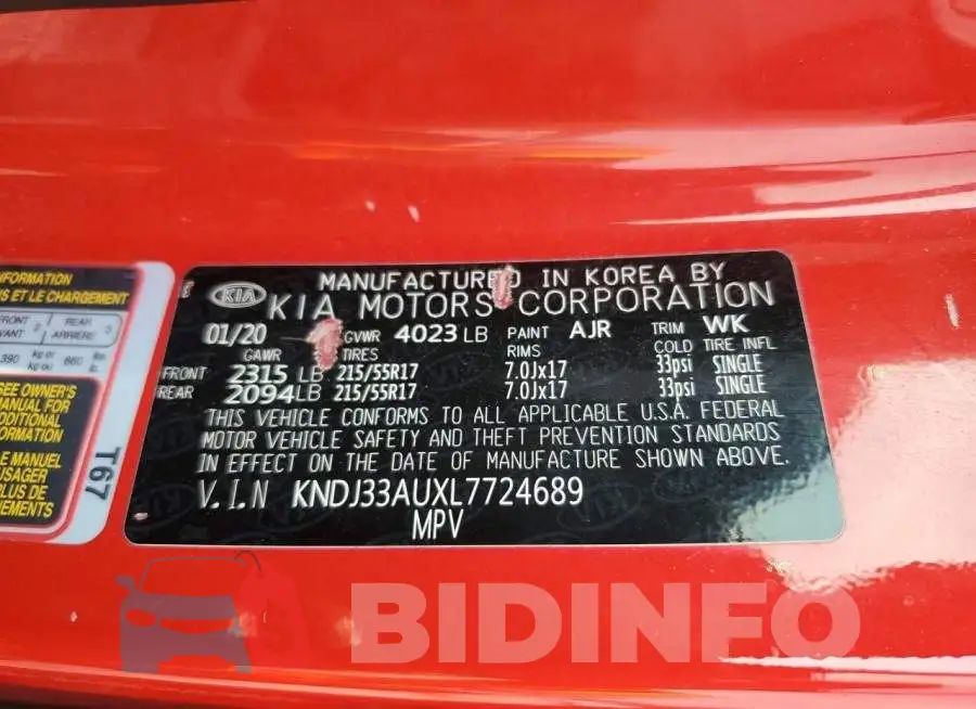 KNDJ33AUXL7724689 Photo# 13