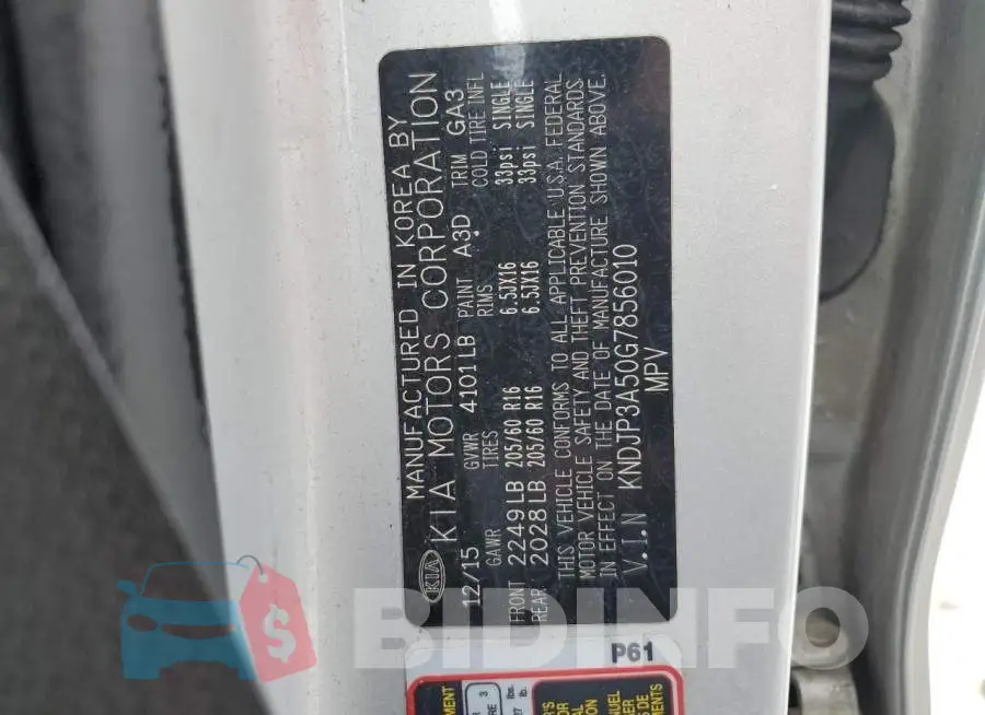 KNDJP3A50G7856010 Photo# 13