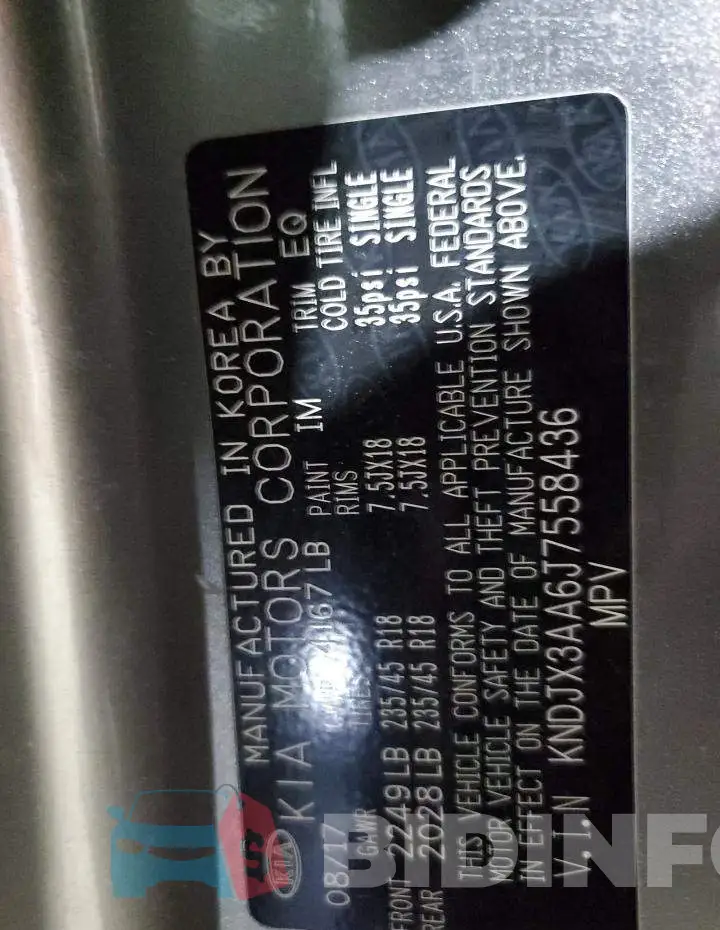 KNDJX3AA6J7558436 Photo# 13