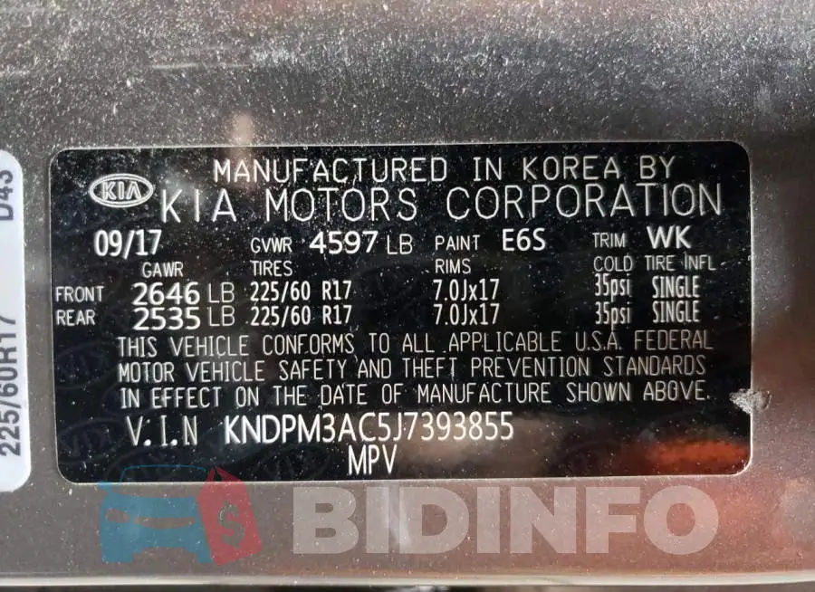 KNDPM3AC5J7393855 Photo# 14