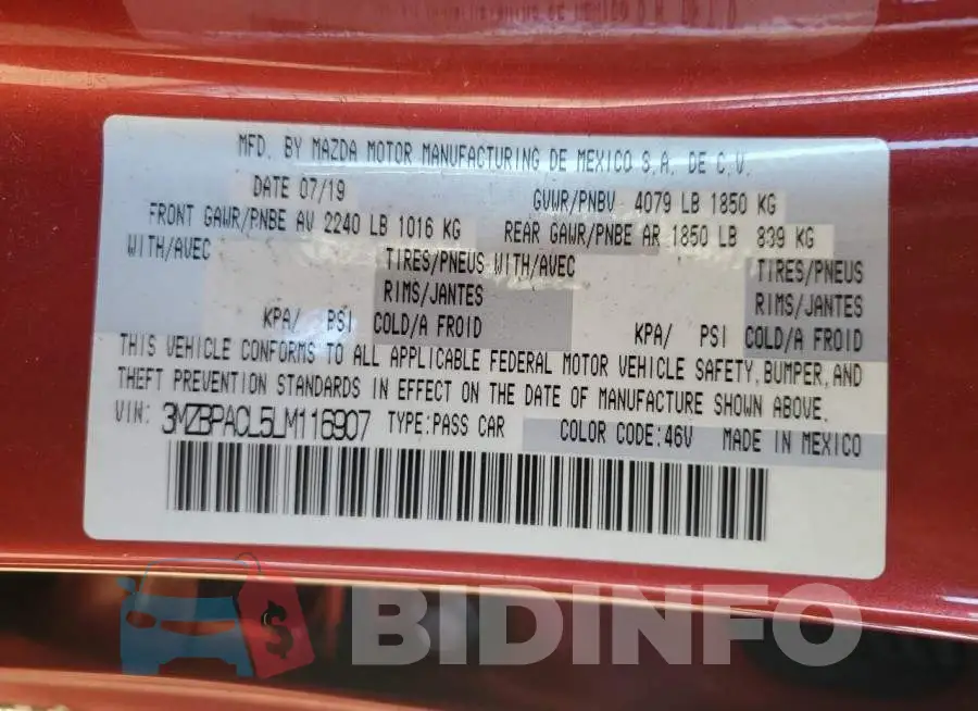 3MZBPACL5LM116907 Photo# 13