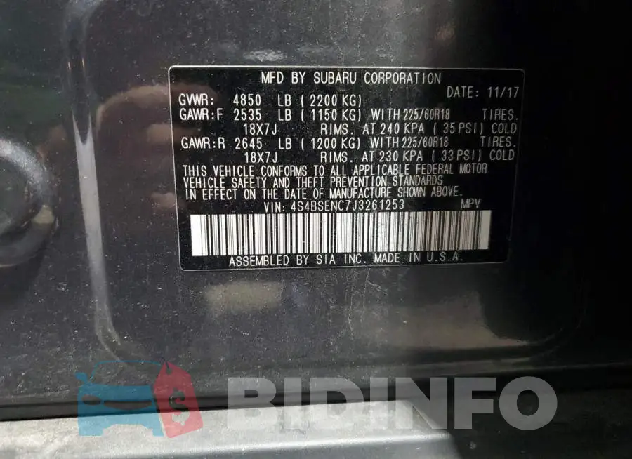 4S4BSENC7J3261253 Photo# 14