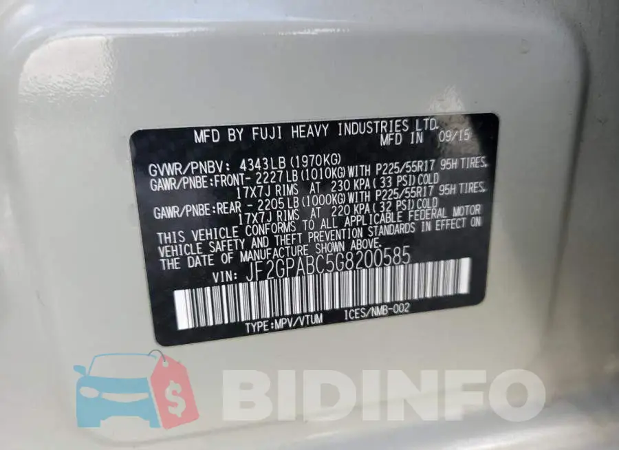 JF2GPABC5G8200585 Photo# 13