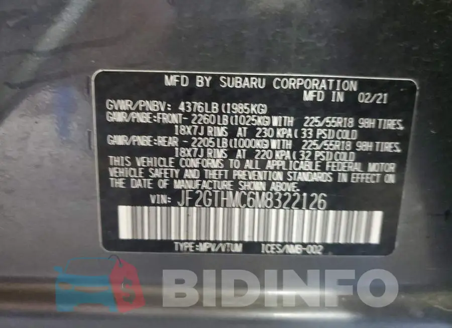 JF2GTHMC6M8322126 Photo# 14