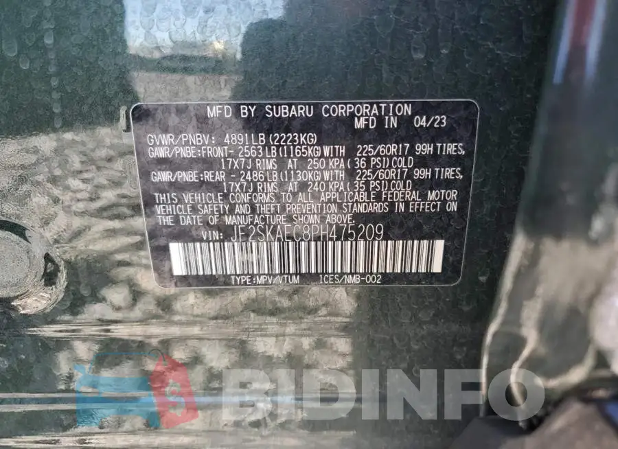 JF2SKAEC8PH475209 Photo# 13