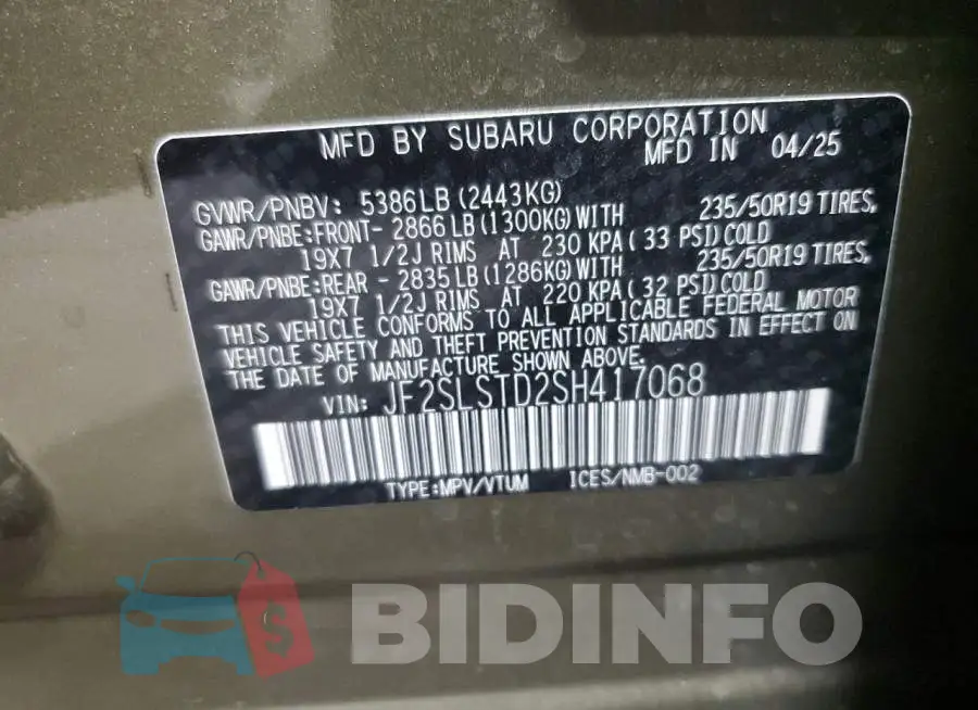 JF2SLSTD2SH417068 Photo# 14