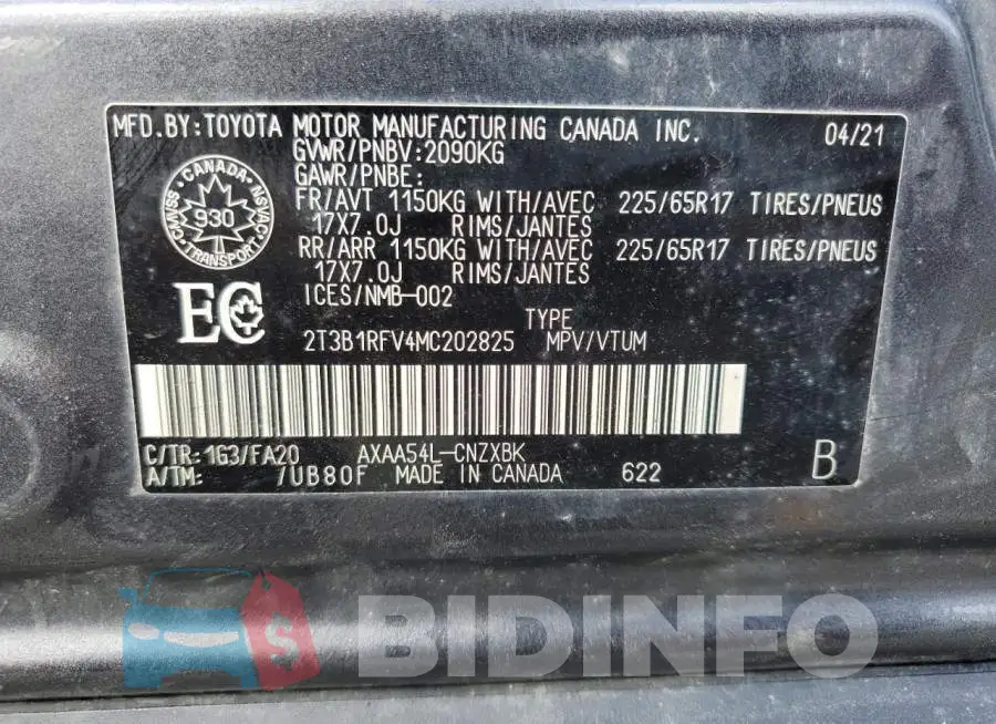 2T3B1RFV4MC202825 Photo# 14