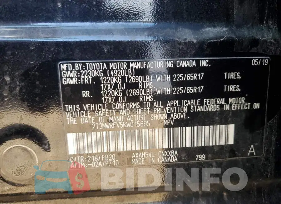 2T3MWRFV5KW015695 Photo# 13