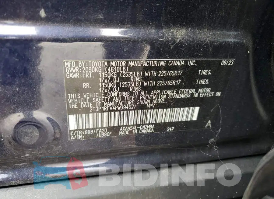 2T3P1RFV4PW394627 Photo# 13