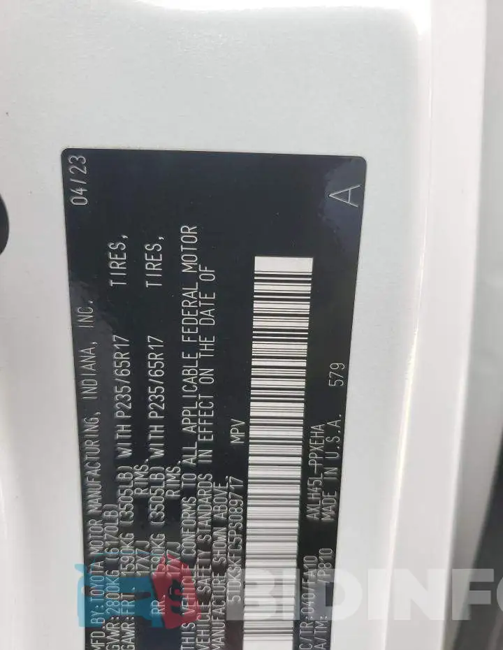 5TDKSKFC5PS089717 Photo# 13