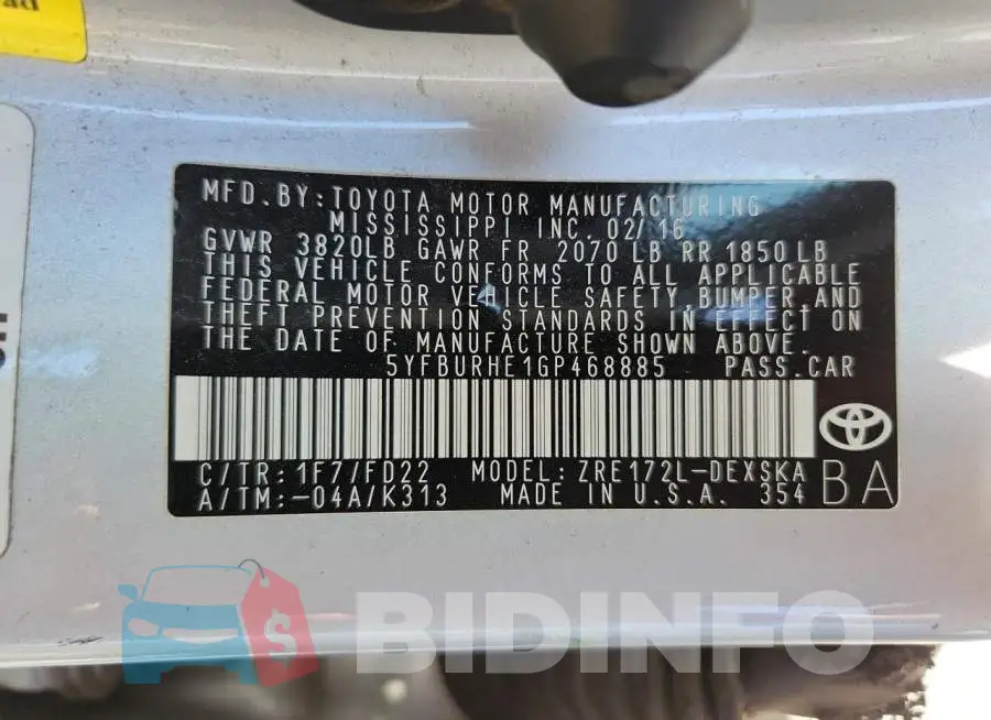 5YFBURHE1GP468885 Photo# 13