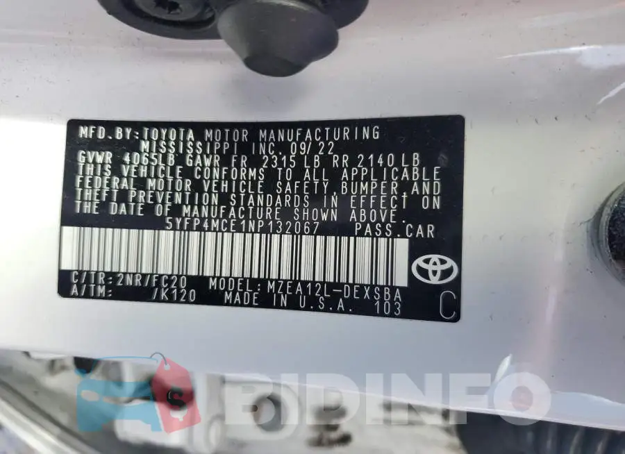 5YFP4MCE1NP132067 Photo# 12