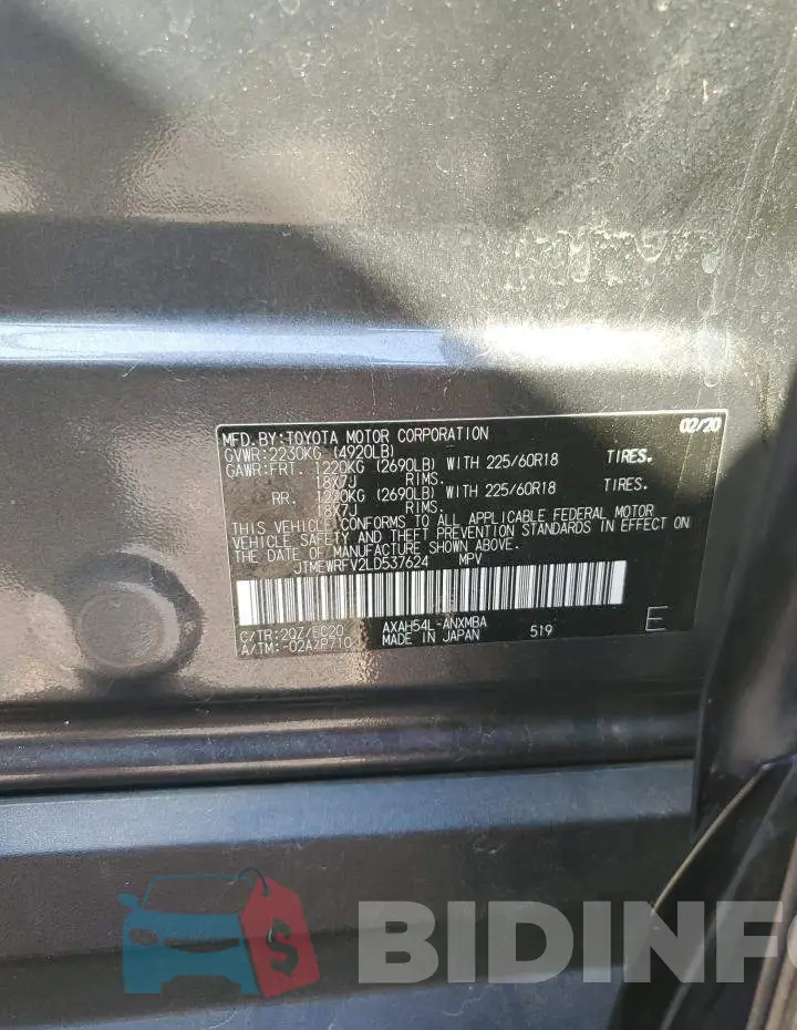 JTMEWRFV2LD537624 Photo# 13