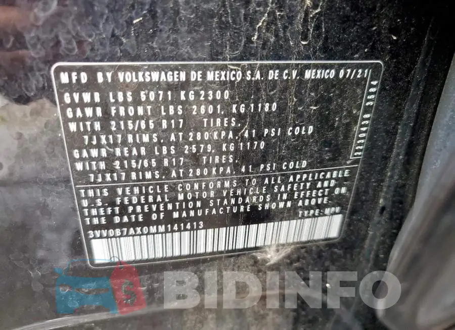 3VV0B7AX0MM141413 Photo# 13