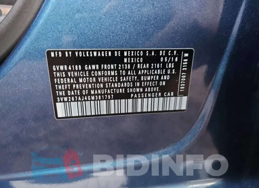 3VW267AJ4GM381797 Photo# 12