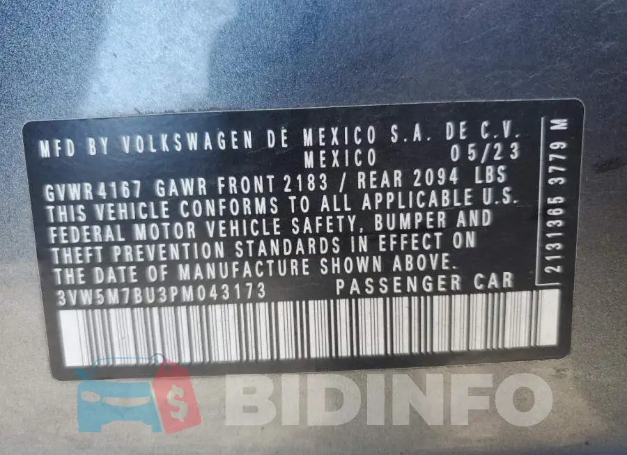 3VW5M7BU3PM043173 Photo# 12