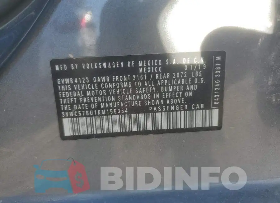 3VWC57BU1KM155354 Photo# 13
