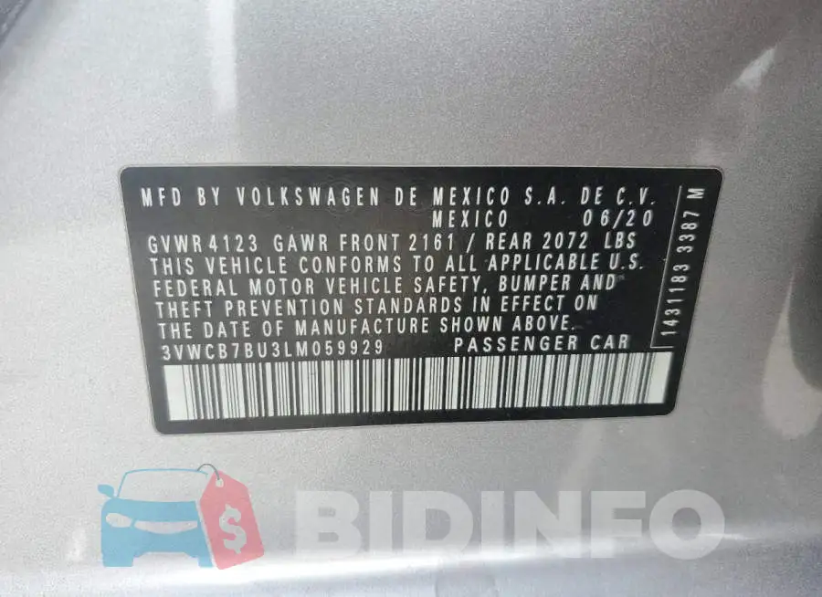3VWCB7BU3LM059929 Photo# 12