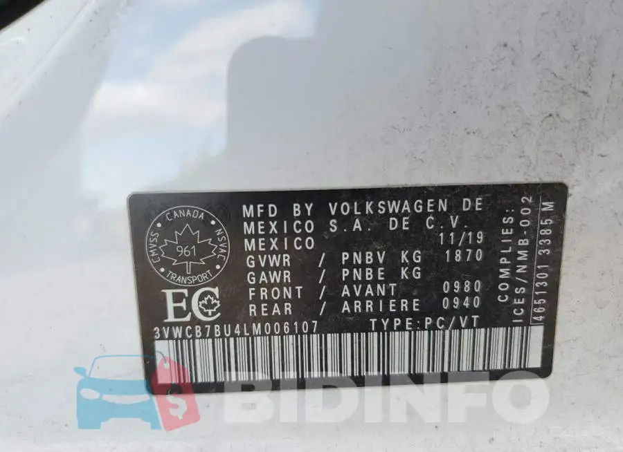 3VWCB7BU4LM006107 Photo# 13