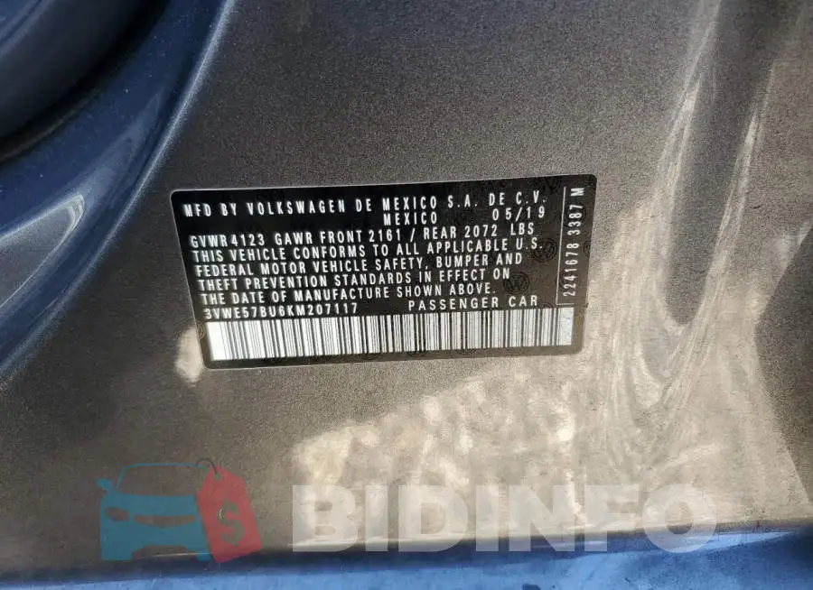 3VWE57BU6KM207117 Photo# 12