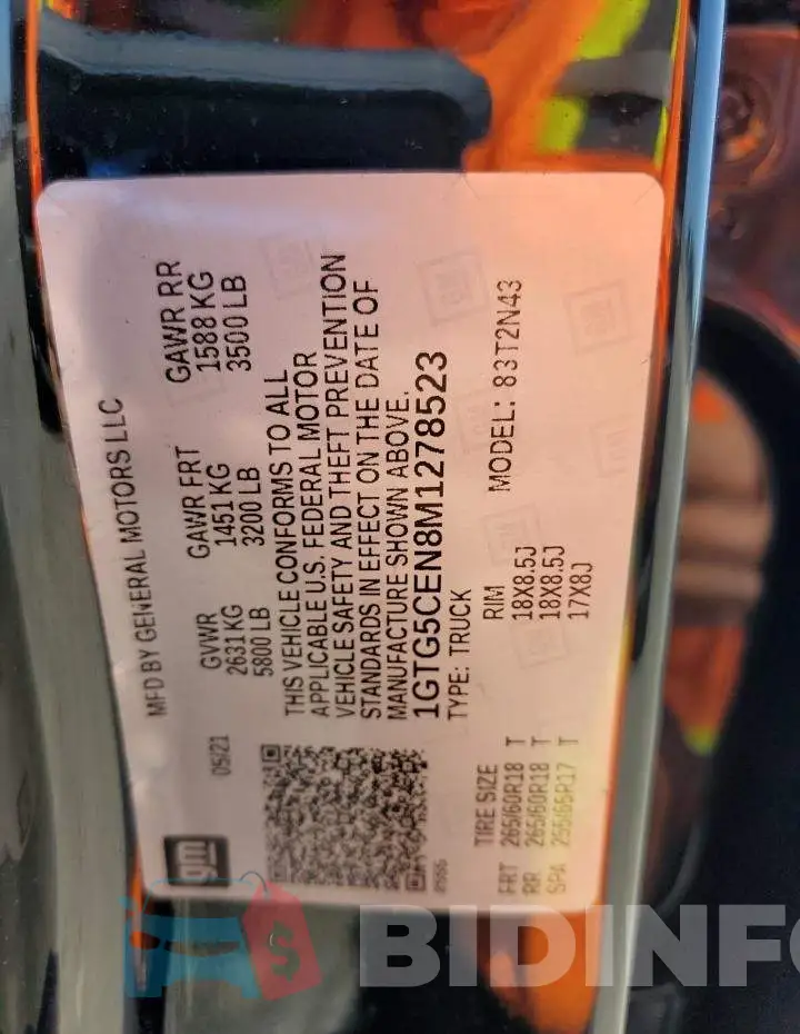 1GTG5CEN8M1278523 Photo# 12