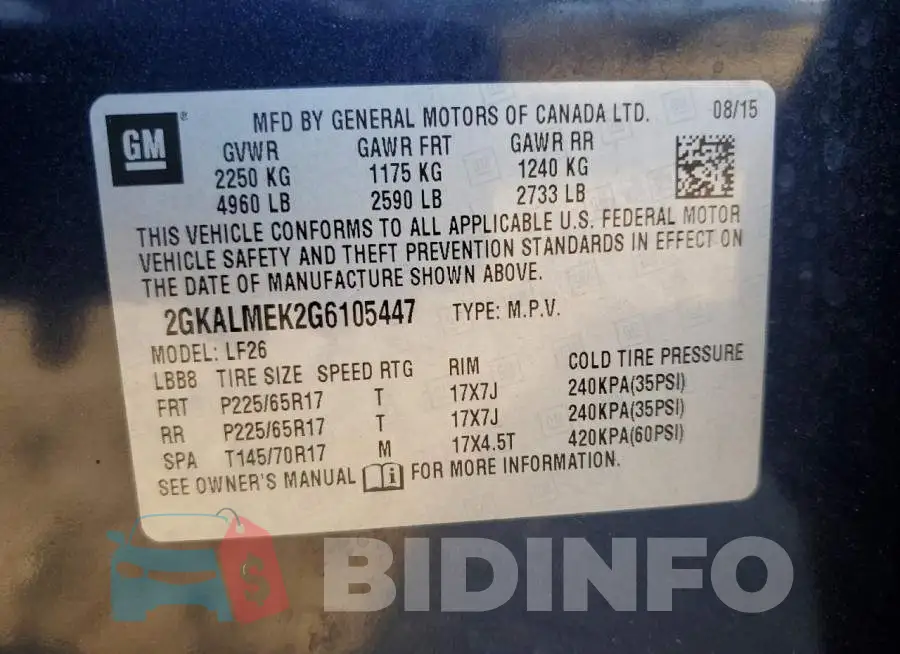 2GKALMEK2G6105447 Photo# 12