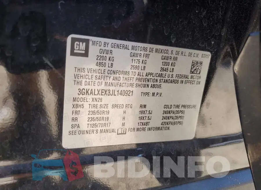 3GKALXEX3JL140921 Photo# 13