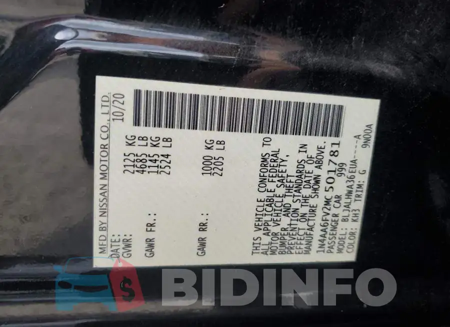 1N4AA6FV2MC501781 Photo# 12