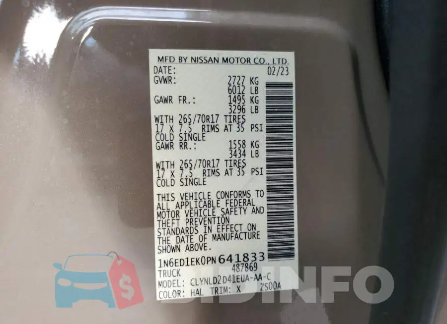 1N6ED1EK0PN641833 Photo# 13