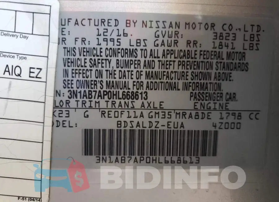3N1AB7AP0HL668613 Photo# 12