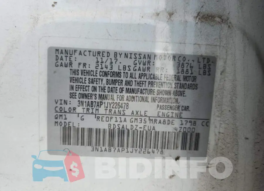 3N1AB7AP1JY226478 Photo# 12