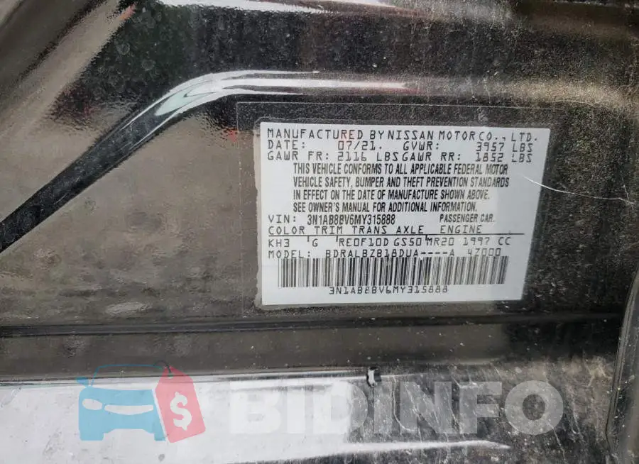 3N1AB8BV6MY315888 Photo# 12