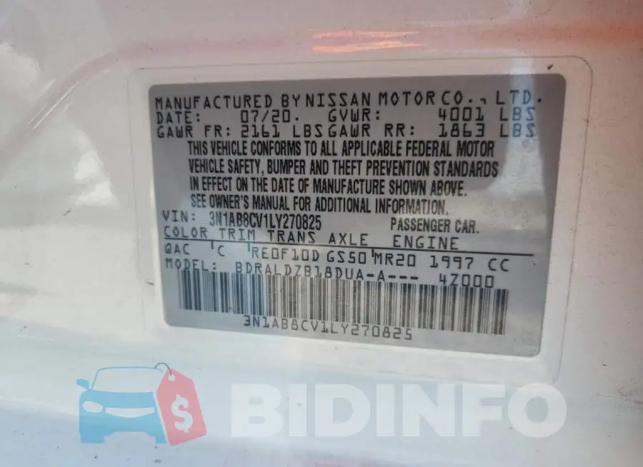 3N1AB8CV1LY270825 Photo# 13